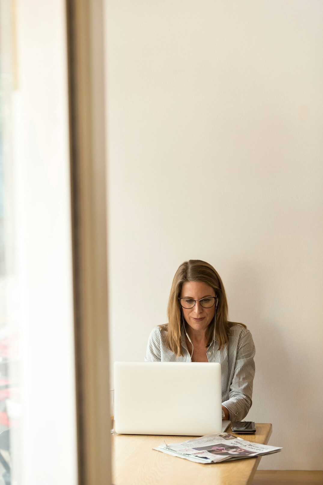 woman attending online course